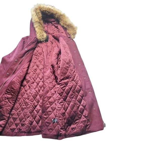 Torrid Wool Zip Front Fur Trim Coat Size 00 Medium 10 - Picture 5 of 9